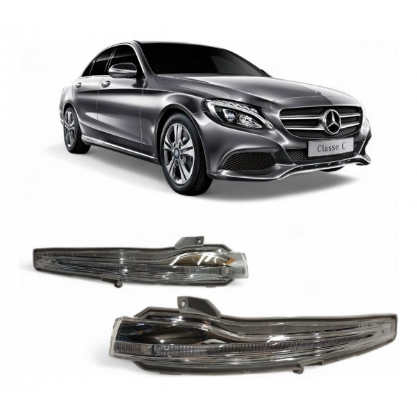 Par Pisca Retrovisor Mercedes C180 C200 C250 2015 A 2018 Direito Cristal