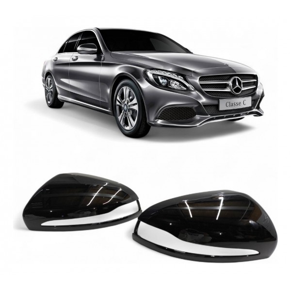 Par Capa Retrovisor Mercedes C180 C200 C250 2015 2016 A 2018 Preto