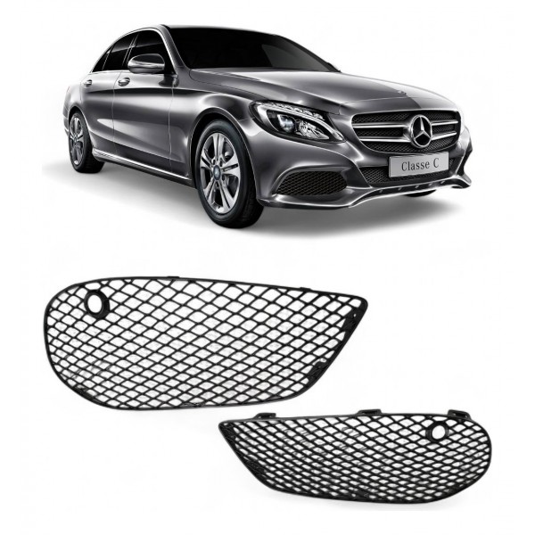 Par Grade Inferior Milha Mercedes C180 C200 C250 2015 A 2018 Preto Ambos Lados