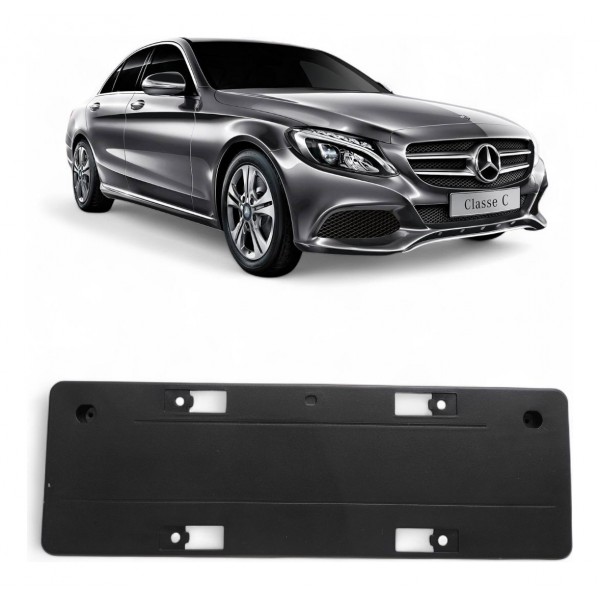 Moldura Placa Dianteira Mercedes C180 C200 2015 2016 A 2018 Preto