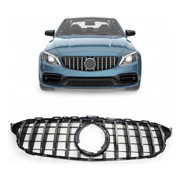 Grade Dianteira Mercedes C180 C200 C250 C300 2015 A 2021 Cromado Brilhante