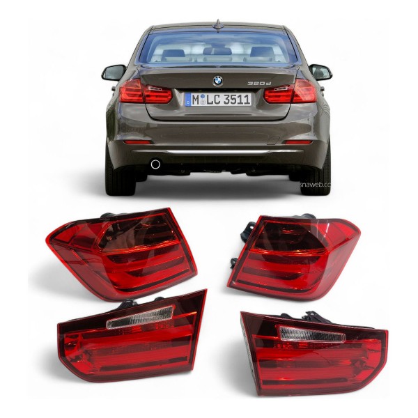 Kit Lanterna Traseira Bmw 320i 330i 318i 2013 2014 2015 Ambos Lados Vermelho