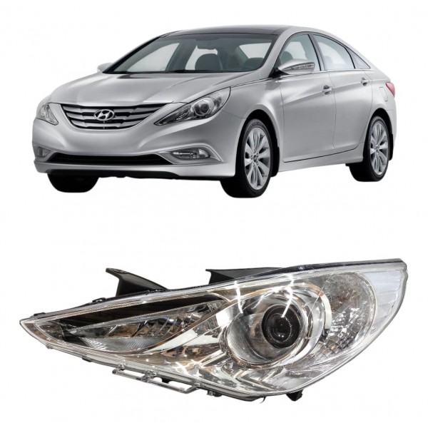 Farol Hyundai Sonata 2011 2012 2013 2014 Sem Xenon Cromado