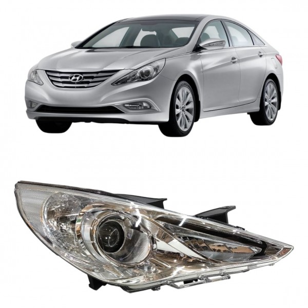 Farol Hyundai Sonata 2011 2012 2013 2014 Sem Xenon Cromado