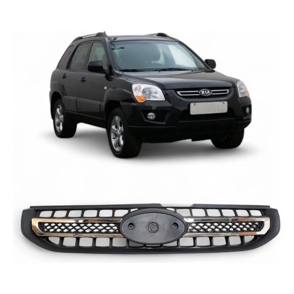 Grade Parachoque Kia Sportage 2009 2010 2011 Friso Cromado Cromado Brilhante