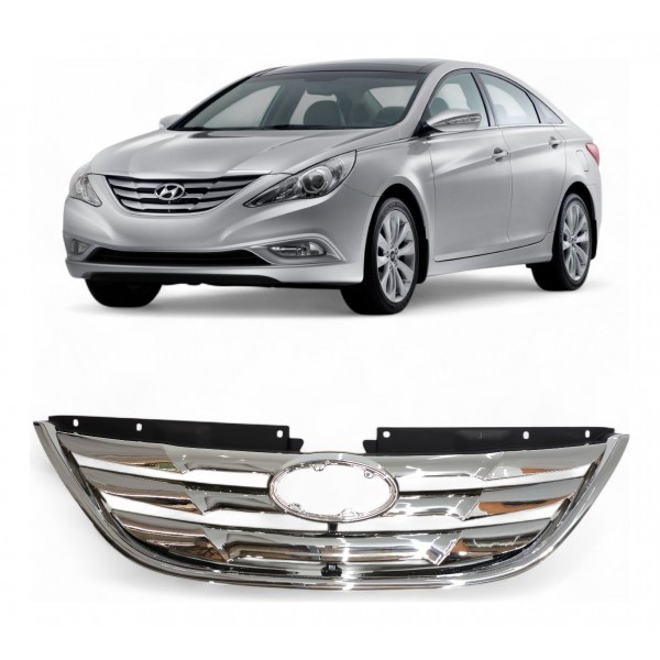 Grade Frontal Hyundai Sonata 2011 2012 2013 2014 Cromado Cromado Brilhante