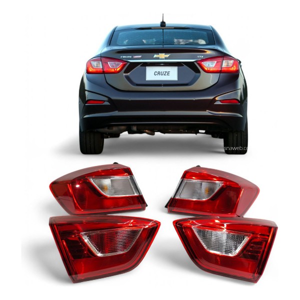 Kit Lanterna Traseira Cruze Sedan 2017 2018 2019 2020 A 2024 Ambos Lados Vermelho