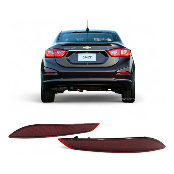 Par Refletor Parachoque Traseiro Cruze Sedan 2017 2018 2019 Vermelho
