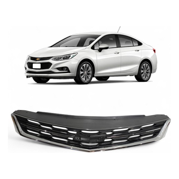 Grade Superior Parachoque Cruze Sedan 2017 2018 2019 Preto Brilhante