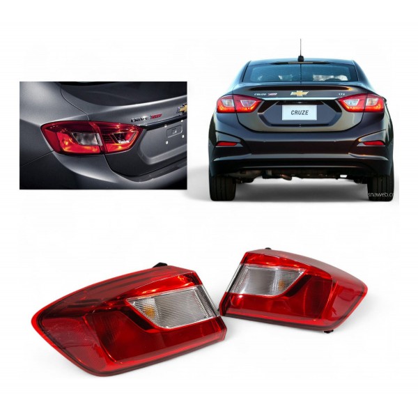 Par Lanterna Canto Cruze Sedan 2017 2018 2019  2020 A 2024 Ambos Lados Vermelho