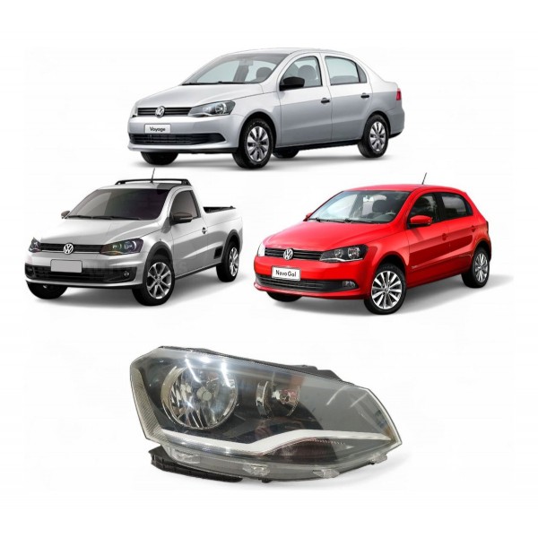 Farol Direito Duplo Vw Gol Voyage Saveiro 2013 2014 2015 Direito/passageiro