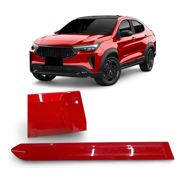 Friso Porta Traseira Direita Fiat Fastback 2022 2023 2024 Vermelho