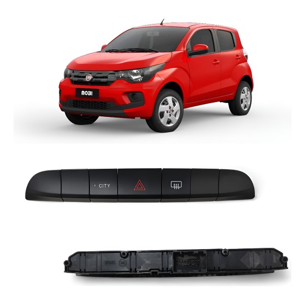 Conjunto Interruptor Painel Fiat Mobi 2016 2017 2018 A 2020 Preto