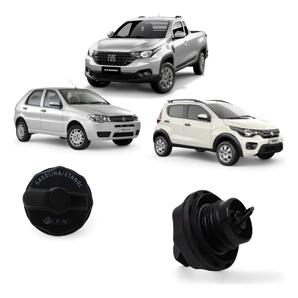 Tampa Tanque Combustível Fiat Palio Strada Mobi 2004 A 2024 Preto