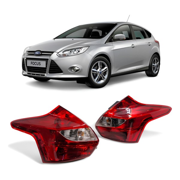 Par Lanterna Ford Focus Hatch 2014 2015 2016 2017 Canto Ambos Lados Vermelho