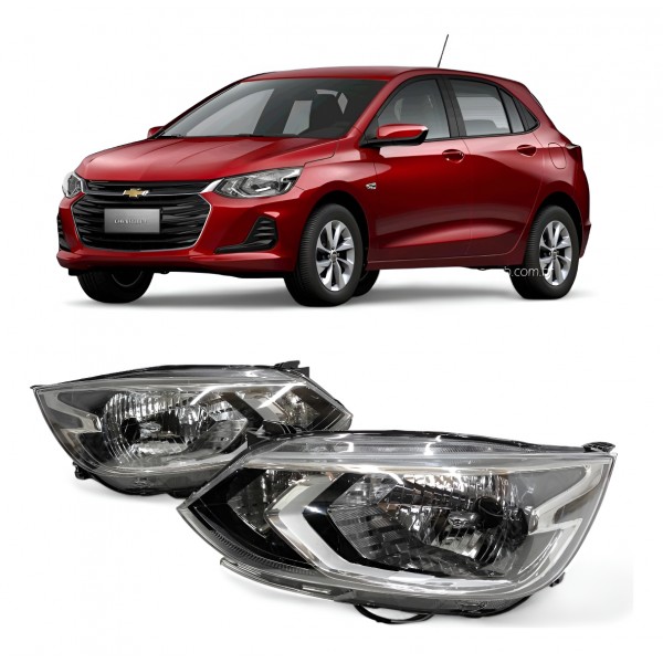 Par Farol Onix Plus 2020 2021 2022 2023 Manual Cromado Ambos Lados