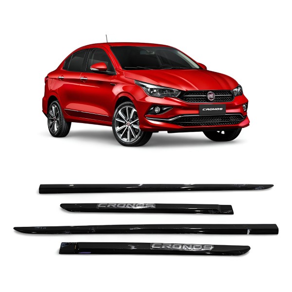 Kit Friso Porta Fiat Cronos 2018 2019 2020 2021 2022 Preto Preto