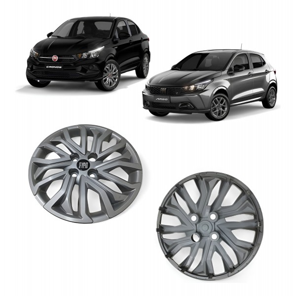Calota Aro 15 Fiat Argo Cronos 2018 2019 2020 2021 A 2023 Cinza