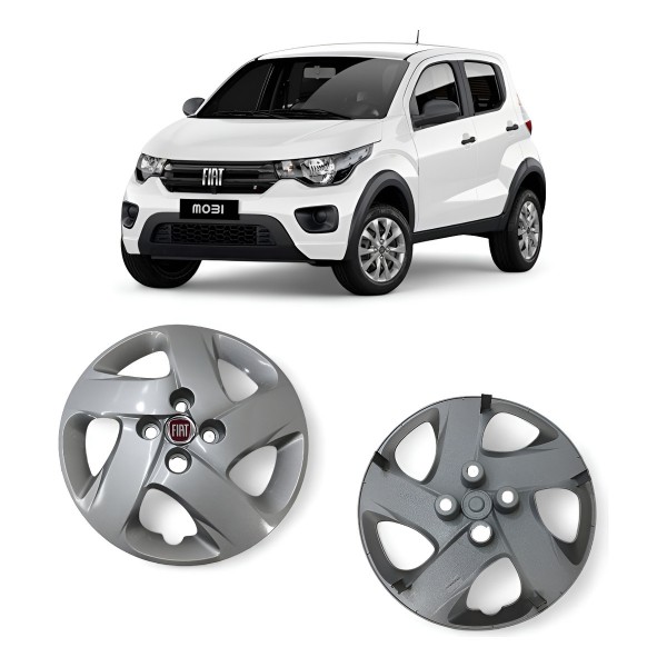 Calota Aro 14 Fiat Mobi 2017 2018 2019 2020 Original Cinza