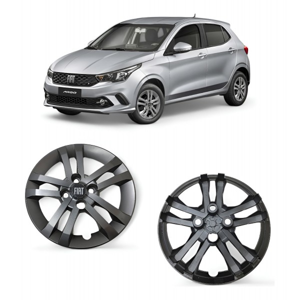 Calota Aro 14 Fiat Argo 2017 2018 2019 2020 2021 2022 Cinza-escuro