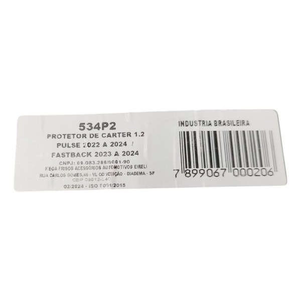 Protetor Carter Fiat Pulse Fastback 2022 2023 2024 Original