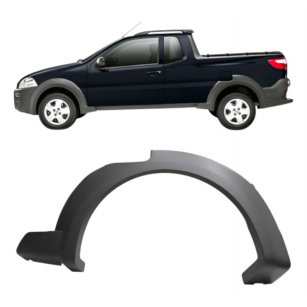 Friso Paralama Strada Working Traseira Esquerda 2014 A 2019 Cinza