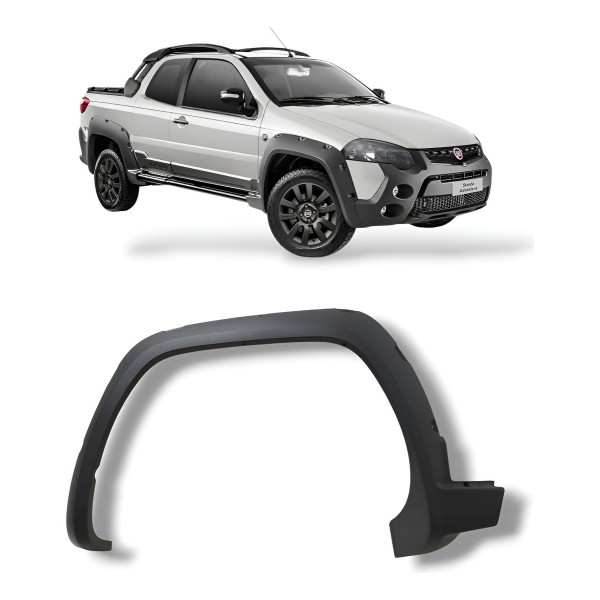 Friso Paralama Dianteira Esquerda Fiat Strada 2014 A 2019 Cinza
