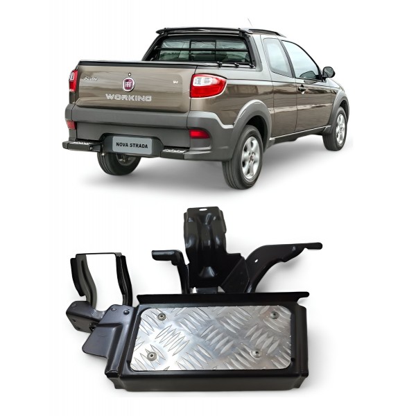 Pisante Apoia Pé Traseira Esquerda Fiat Strada 2009 A 2018 Preto