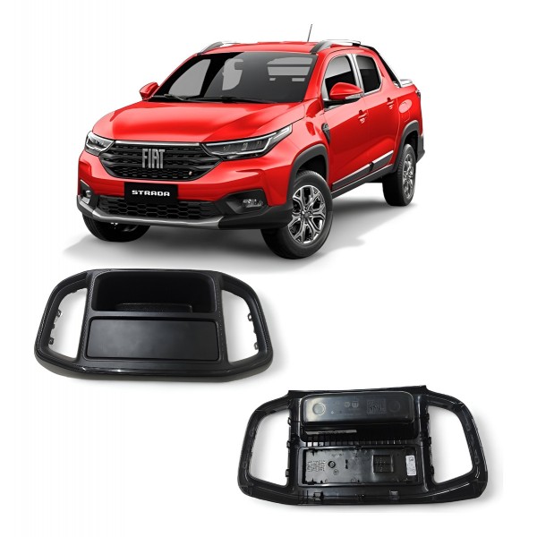 Moldura Som Difusor Com Tampa Fiat Strada 2021 2022 A 2025 Preto