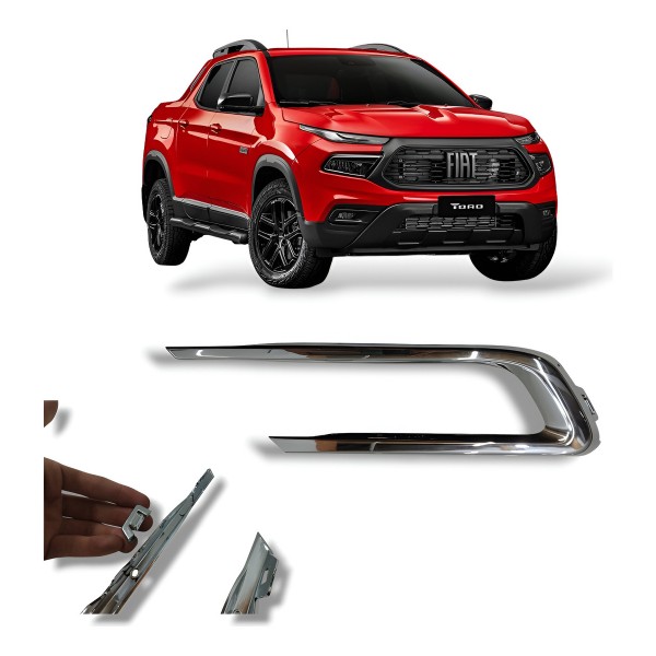 Moldura Friso Farol Milha Esquerdo Toro 2021 A 2023 Detalhe Cromado Cromado