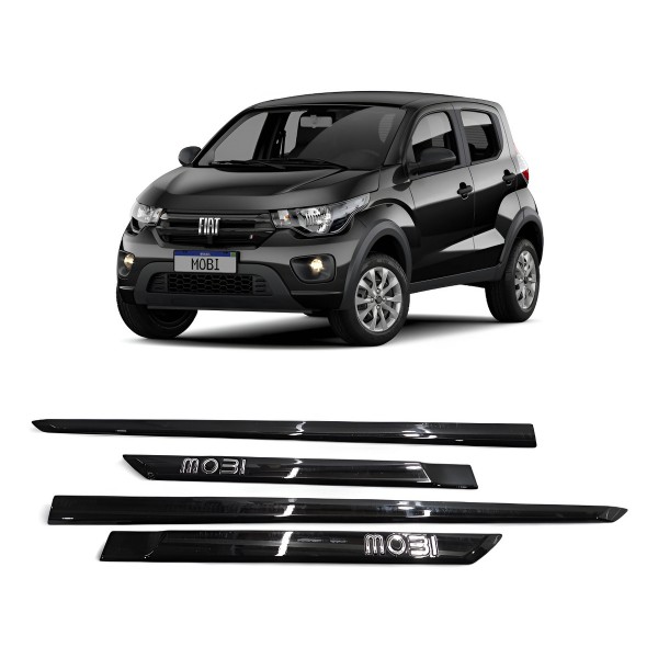 Kit Friso Porta Fiat Mobi 2017 2018 A 2022 Preto Vulcano Preto
