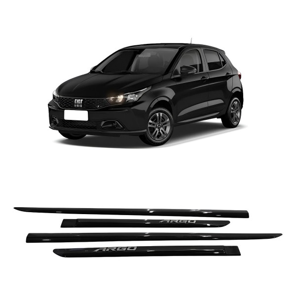 Kit Friso Porta Fiat Argo 2018 2019 A 2024 Preto Vulcano Preto