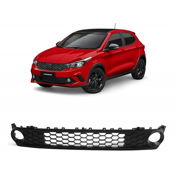 Grade Inferior Parachoque Fiat Argo 2017 A 2022 Com Detalhe Preto Fosco