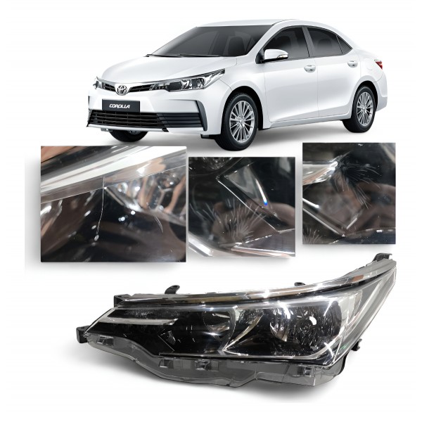 Farol Esquerdo Toyota Corolla 2018 2019 Máscara Negra Led Esquerdo/motorista