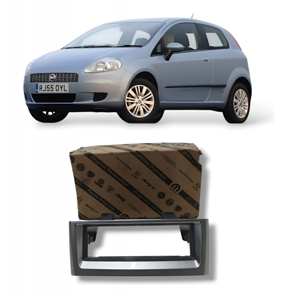 Moldura Painel Rádio Fiat Punto 2008 2009 2010 2011 2012 Prateado