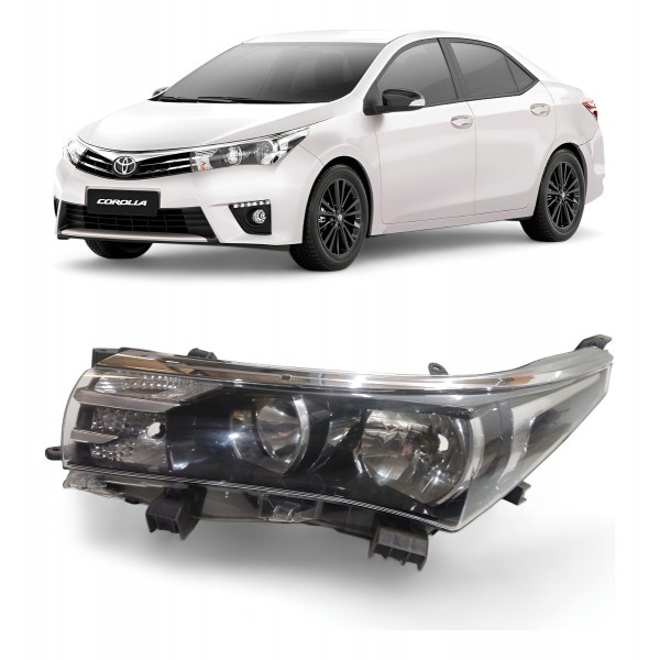Farol Esquerdo Toyota Corolla 2015 2016 2017 Máscara Negra Esquerdo/motorista