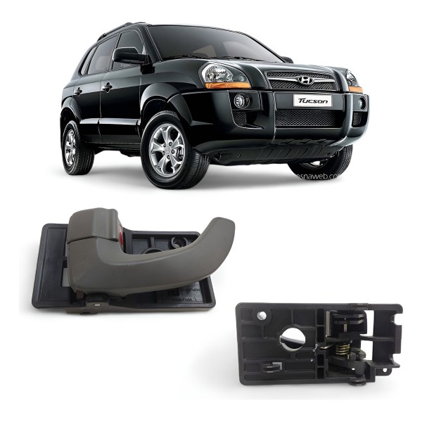Maçaneta Interna Esquerda Hyundai Tucson 2007 2008 A 2015 Cinza-escuro Dianteira/traseira