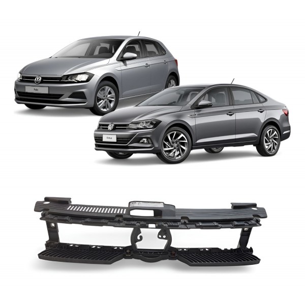 Grade Dianteira Radiador Vw Polo Virtus 2019 2020 A 2024 Preto Fosco