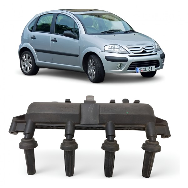 Bobina Ignição Citroen C3 1.4 2004 2005 2006 2007 2008 2009