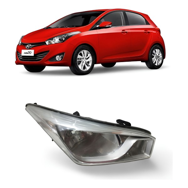 Farol Direito Hyundai Hb20 2012 2013 2014 A 2019 Cromado Direito/passageiro