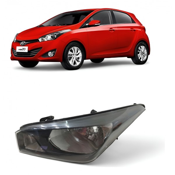 Farol Esquerdo Hyundai Hb20 2012 2013 A 2019 Máscara Negra Esquerdo/motorista