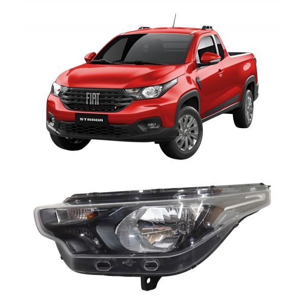 Farol Esquerdo Fiat Strada 2020 2021 2022 2023 2024 Original Esquerdo/motorista
