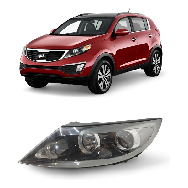 Farol Esquerdo Kia Sportage 2011 2012 2013 2014 2015 Sem Led Esquerdo/motorista