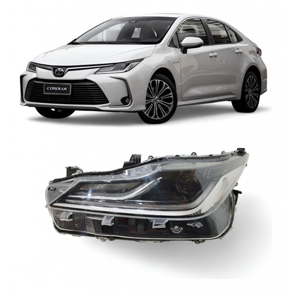 Farol Esquerdo Corolla Altis 2020 2021 2022 Mascara Negra Esquerdo/motorista