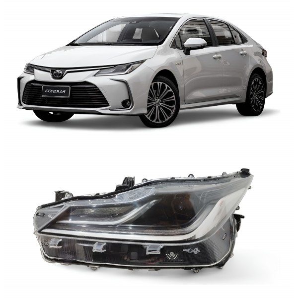 Farol Esquerdo Corolla Altis 2020 2021 2022 Mascara Negra Esquerdo/motorista