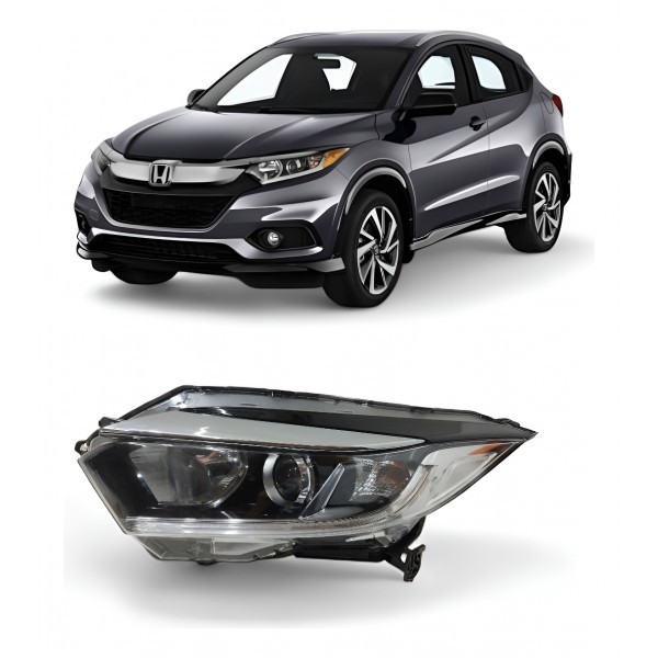 Farol Esquerdo Honda Hrv 2019 2020 2021 Máscara Negra Led Esquerdo/motorista