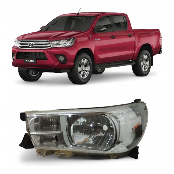 Farol Esquerdo Toyota Hilux 2016 2017 2018 2019 2020 Cromado Esquerdo/motorista
