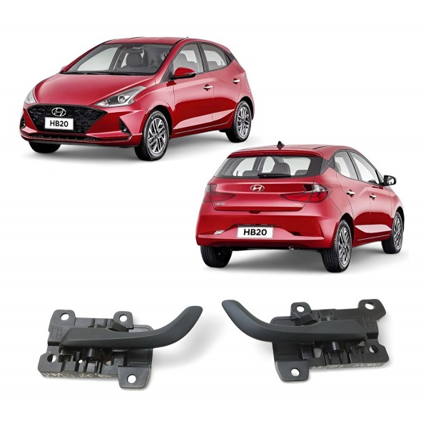 Par Maçaneta Interna Hyundai Hb20 2020 2021 2022 Original Preto Dianteira/traseira