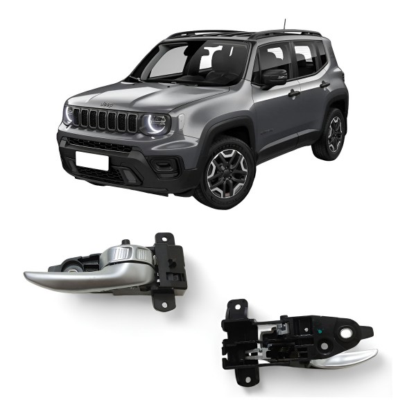 Maçaneta Interna Direita Jeep Renegade 2015 2016 2017 2018 Cinza Dianteira/traseira
