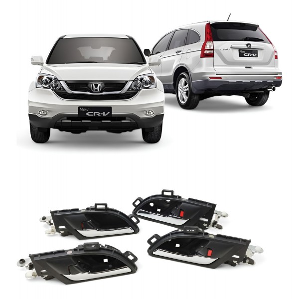 Kit 4 Maçaneta Interna Honda Crv 2008 2009 2010 2011 Cinza Dianteira/traseira